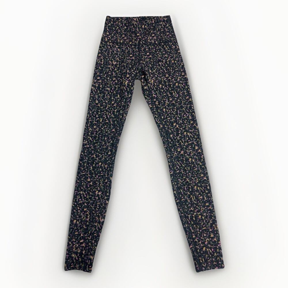 Lululemon Womens Leggings Size 4 Black Multicolor High Rise Yoga Athletic